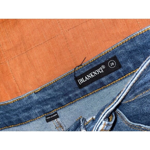 Blanknyc Blue Distressed Denim Frayed Hem Womens size 28 - Picture 4 of 10